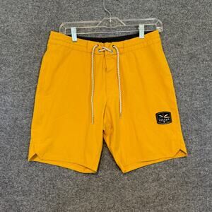 Vissla Board Shorts Mens 30 Yellow Drawstring Stretch Swim Trunks Surf Surfing
